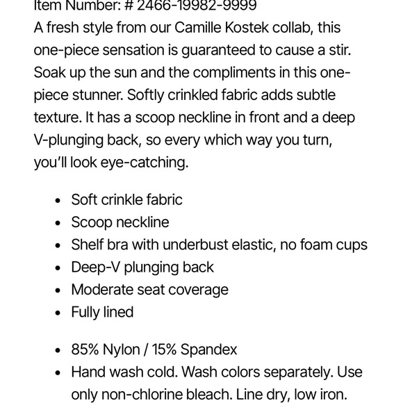 NWT Swimsuits for All Alina Crinkle One Piece | Navy Blue | Large - Picture 2 of 7